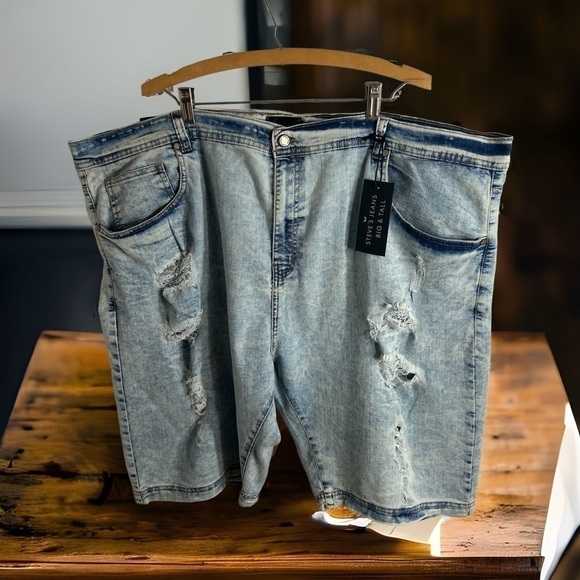 Steve’s Jeans Distressed Shorts NWT Sz 48 Men’s Blue - Picture 1 of 8